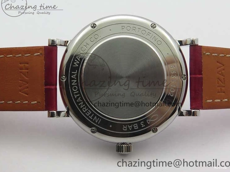 MIROTIME 0317 Portofino Automatic 37 SS M+F 1:1 Best Edition Silver Dial RG Markers on Red Crocodile Strap A Reliable 7154